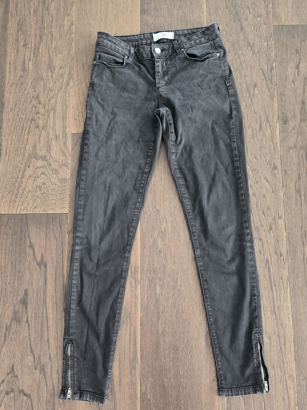 Women’s Black Skinny Jeans with Ankle Zippers